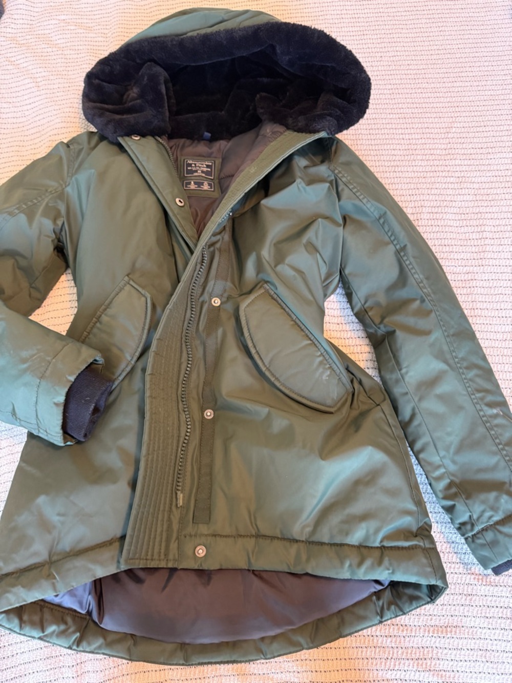 Abercrombie & Fitch green  Hooded Coat
